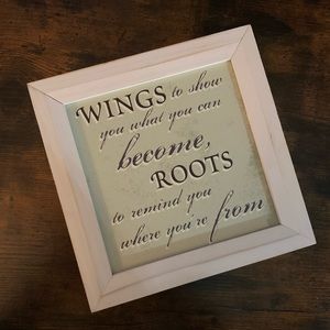 5/$25 sale — Wings…roots wood sign